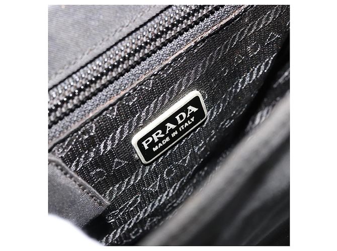 Borsa a Spalla PRADA in Nylon Nero Argento Autentica bs34639 - vista 18
