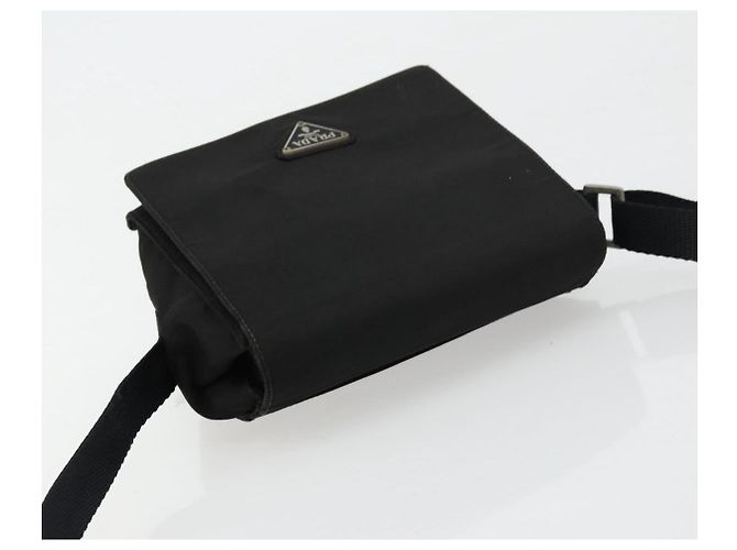 Borsa a Spalla PRADA in Nylon Nero Argento Autentica bs34639 - vista 6