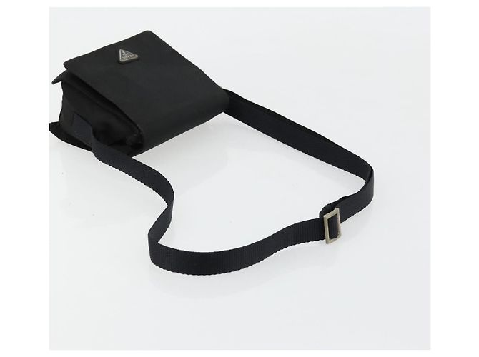 Borsa a Spalla PRADA in Nylon Nero Argento Autentica bs34639 - vista 7