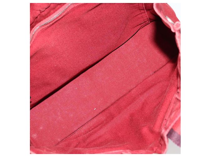 Hermès HERMES Fourre Tout PM Borsa a Mano in Cotone Rossa Argento Auth BA12360 Rosso - vista 15