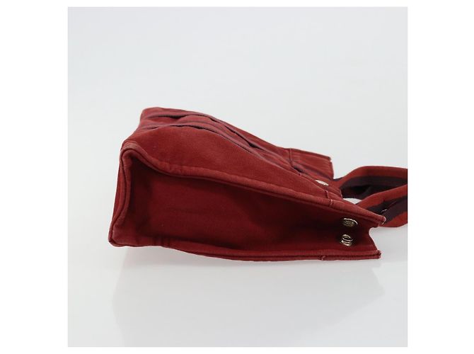 Hermès HERMES Fourre Tout PM Borsa a Mano in Cotone Rossa Argento Auth BA12360 Rosso - vista 4