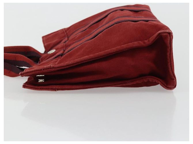 Hermès HERMES Fourre Tout PM Borsa a Mano in Cotone Rossa Argento Auth BA12360 Rosso - vista 5