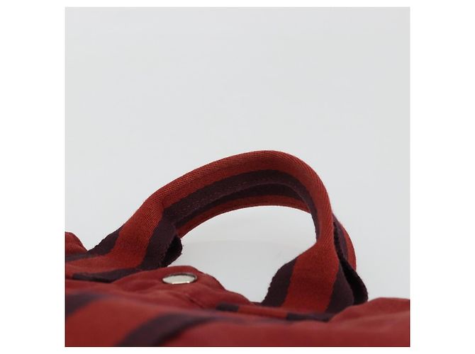 Hermès HERMES Fourre Tout PM Borsa a Mano in Cotone Rossa Argento Auth BA12360 Rosso - vista 8
