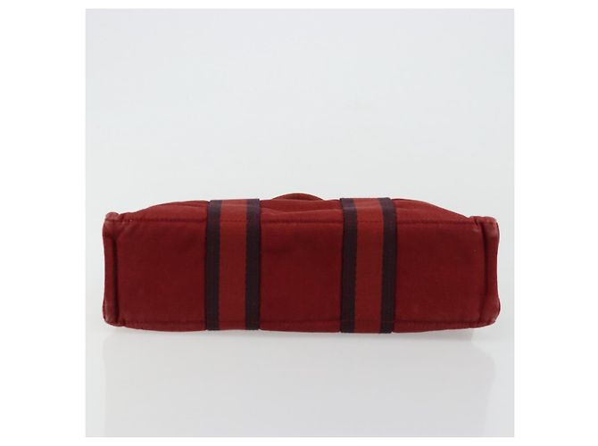 Hermès HERMES Fourre Tout PM Borsa a Mano in Cotone Rossa Argento Auth BA12360 Rosso - vista 9