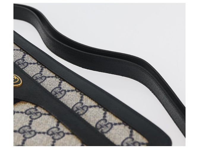 Borsa a Spalla Gucci GG Supreme Sherry Line PVC Blu Navy Oro Auth 177472 D'oro - vista 9