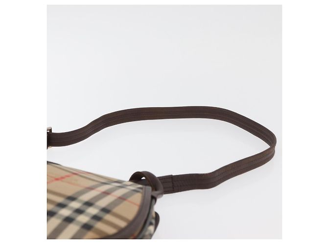 Borsa a Spalla Burberrys Nova Check in Tela e Pelle Beige Oro Auth bs34544 D'oro - vista 14