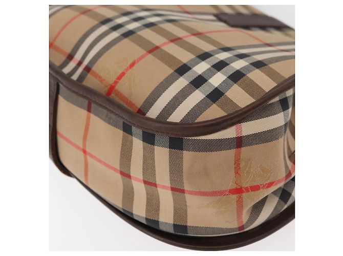 Borsa a Spalla Burberrys Nova Check in Tela e Pelle Beige Oro Auth bs34544 D'oro - vista 17