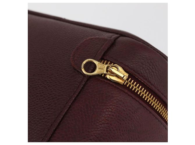 Neceser Vanity CHANEL Piel Caviar Burdeos Oro CC Auth bs34541 Dorado - vista 15