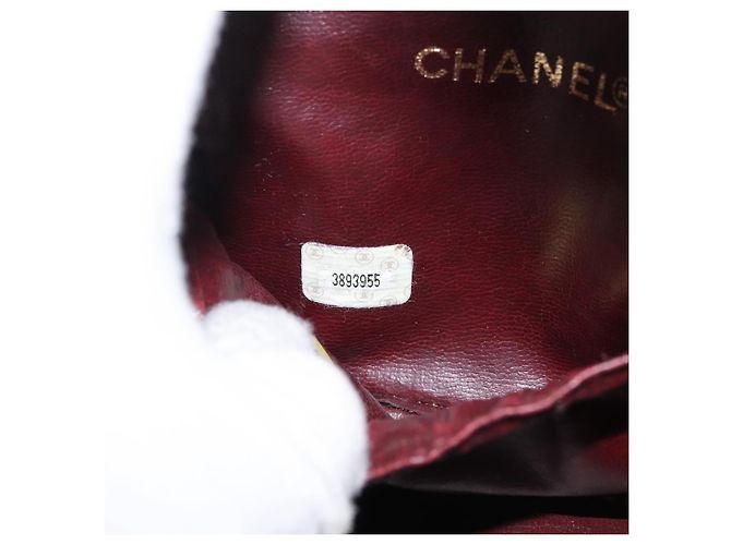 Neceser Vanity CHANEL Piel Caviar Burdeos Oro CC Auth bs34541 Dorado - vista 22