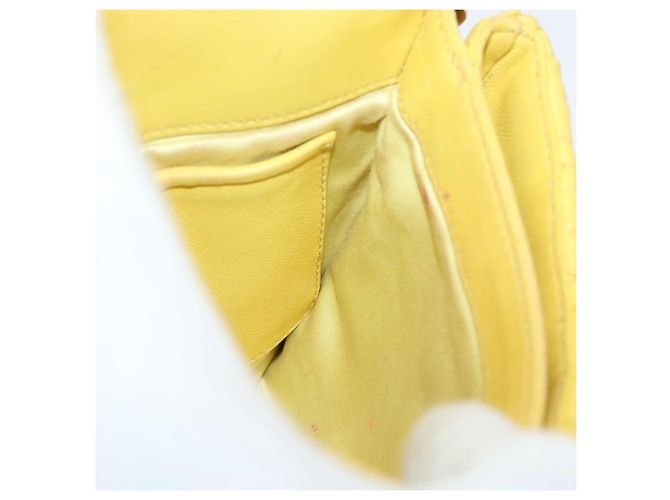 Bolso de hombro de cuero Matelassé Miu Miu con cadena, dorado amarillo, Auth 178934A - vista 20