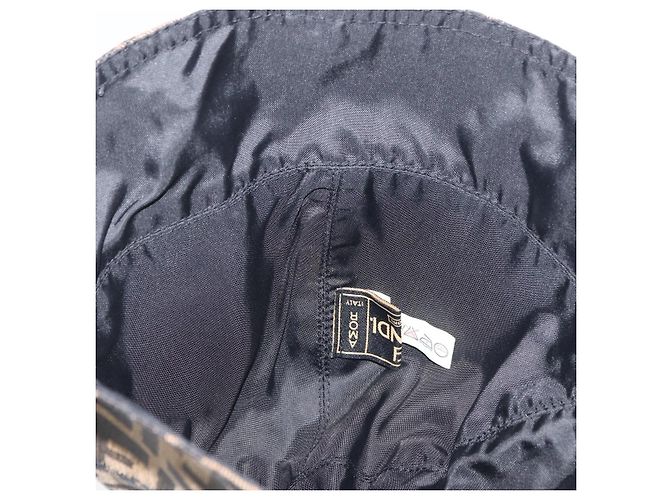 FENDI Zucca Canvas Bucket Hat Schwarz Braun Auth 177661A - Ansicht 9