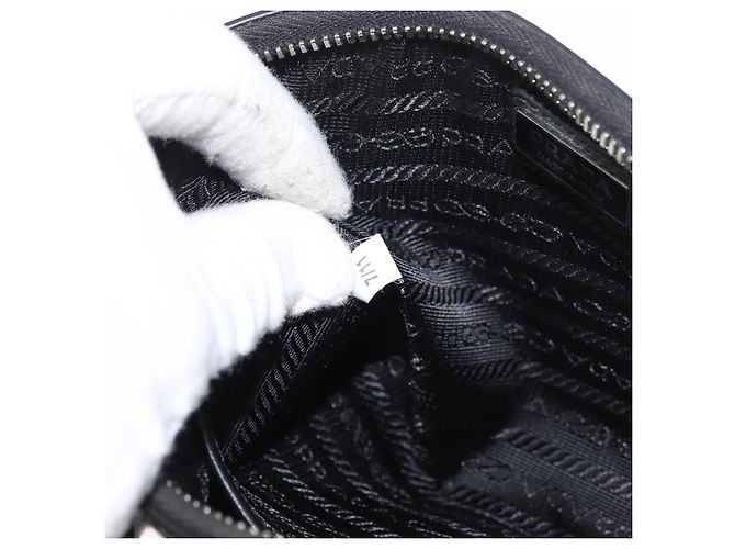 Borsa a Spalla PRADA Pelle Verniciata Argento Auth 177333A - vista 12
