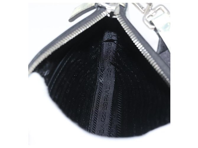 Borsa a Spalla PRADA Pelle Verniciata Argento Auth 177333A - vista 20