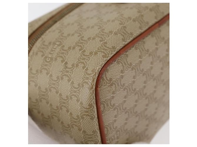 Céline Borsa a mano Vanity in tela Macadam CELINE in pelle PVC beige e oro Auth 178932A D'oro - vista 10