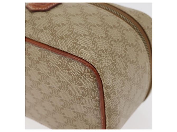 Céline Borsa a mano Vanity in tela Macadam CELINE in pelle PVC beige e oro Auth 178932A D'oro - vista 11
