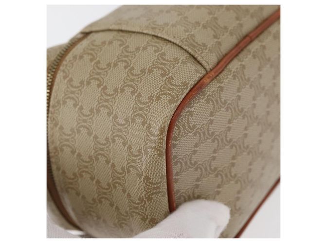 Céline Borsa a mano Vanity in tela Macadam CELINE in pelle PVC beige e oro Auth 178932A D'oro - vista 12