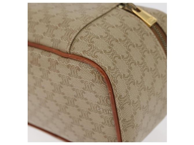 Céline Borsa a mano Vanity in tela Macadam CELINE in pelle PVC beige e oro Auth 178932A D'oro - vista 13