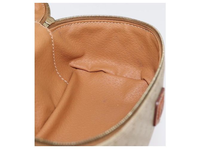 Céline Borsa a mano Vanity in tela Macadam CELINE in pelle PVC beige e oro Auth 178932A D'oro - vista 18