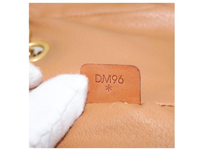 Céline Borsa a mano Vanity in tela Macadam CELINE in pelle PVC beige e oro Auth 178932A D'oro - vista 20