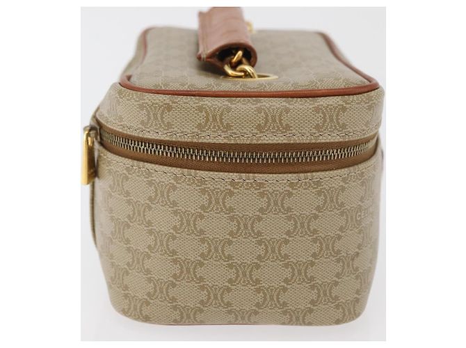 Céline Borsa a mano Vanity in tela Macadam CELINE in pelle PVC beige e oro Auth 178932A D'oro - vista 5
