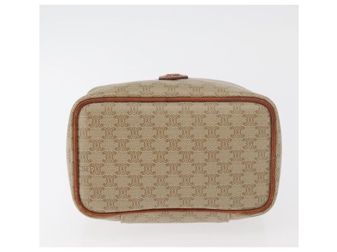 Céline Borsa a mano Vanity in tela Macadam CELINE in pelle PVC beige e oro Auth 178932A D'oro - vista 9