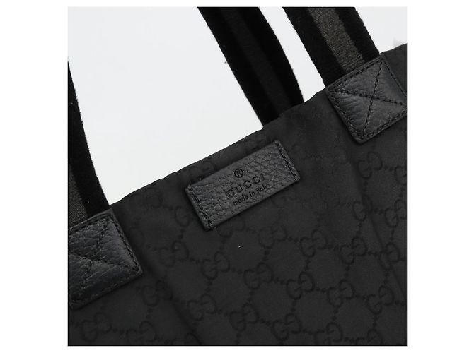 GUCCI GG Canvas Sherry Line Tasche Nylon Outlet Schwarz Silber 449178 Auth bs34813 - Ansicht 14