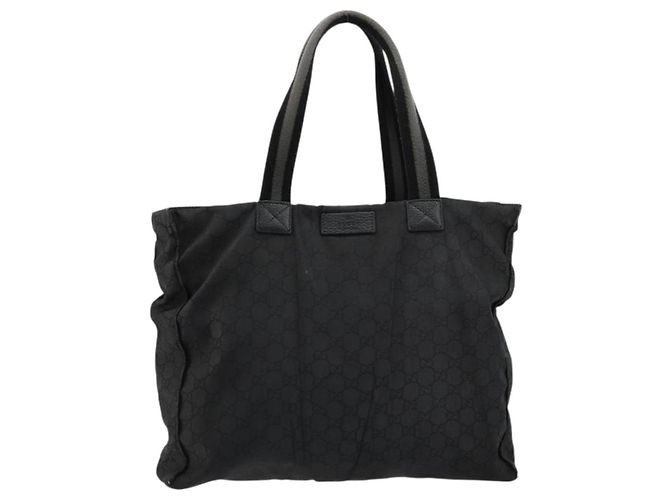 GUCCI GG Canvas Sherry Line Tasche Nylon Outlet Schwarz Silber 449178 Auth bs34813 - Ansicht 2