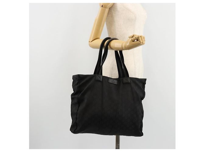 GUCCI GG Canvas Sherry Line Tasche Nylon Outlet Schwarz Silber 449178 Auth bs34813 - Ansicht 23