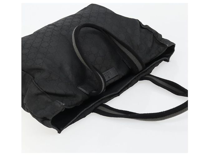 GUCCI GG Canvas Sherry Line Tasche Nylon Outlet Schwarz Silber 449178 Auth bs34813 - Ansicht 6