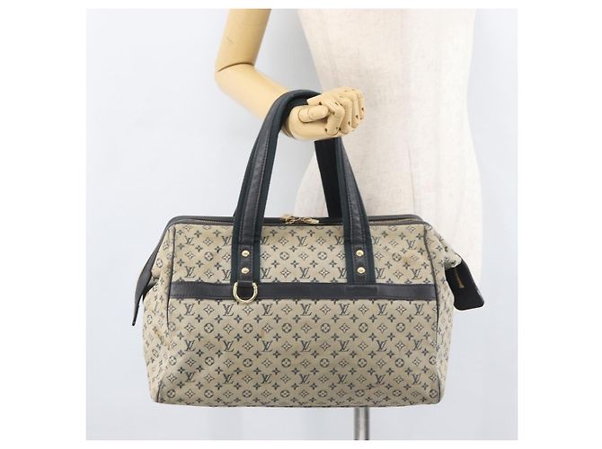 LOUIS VUITTON Monogram Mini Josephine GM Borsa a Mano Blu M92211 LV Auth 178684 - vista 23