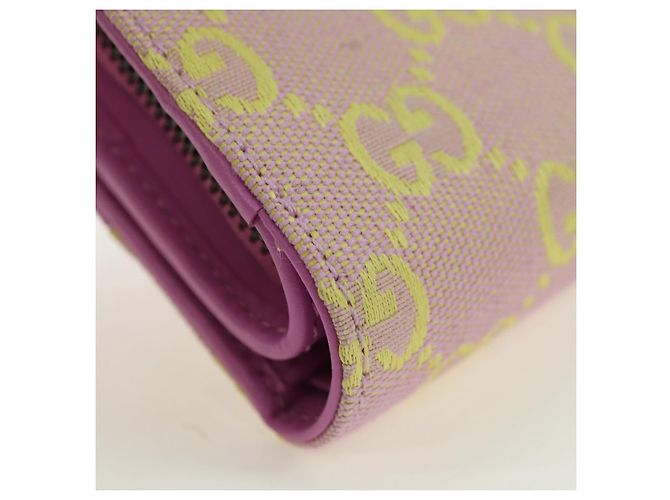 Billetera Bifold GG Canvas Gucci Rosa Dorado 783121 Auth BA12478M - vista 10