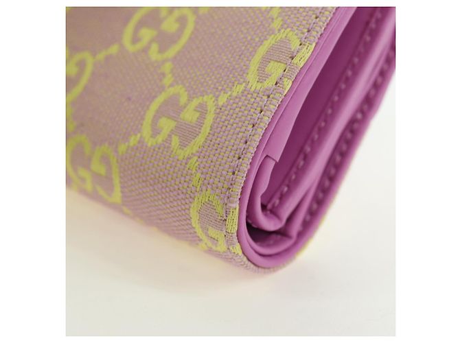 Billetera Bifold GG Canvas Gucci Rosa Dorado 783121 Auth BA12478M - vista 11