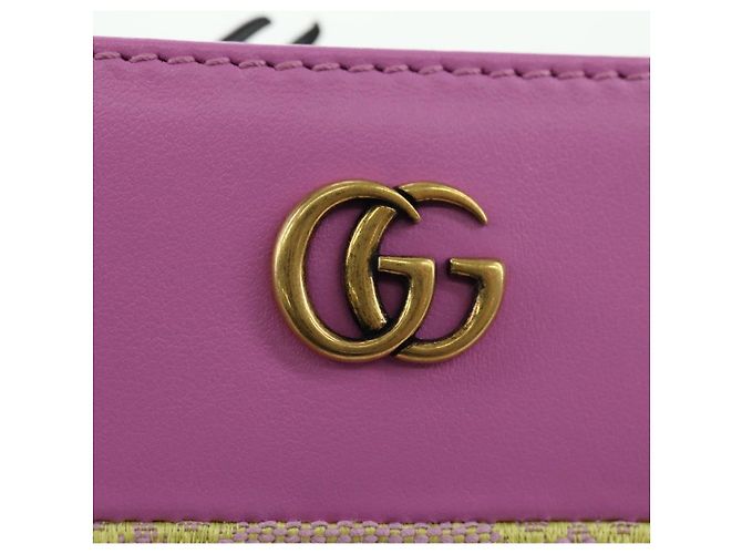 Billetera Bifold GG Canvas Gucci Rosa Dorado 783121 Auth BA12478M - vista 12