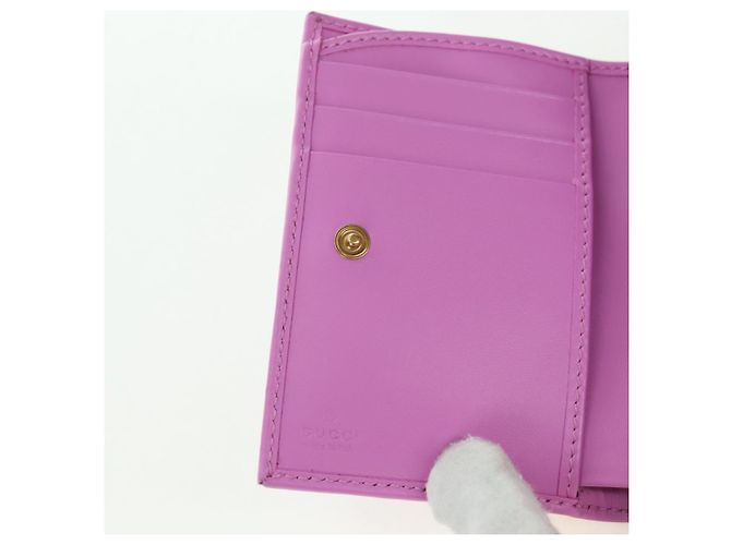 Billetera Bifold GG Canvas Gucci Rosa Dorado 783121 Auth BA12478M - vista 14