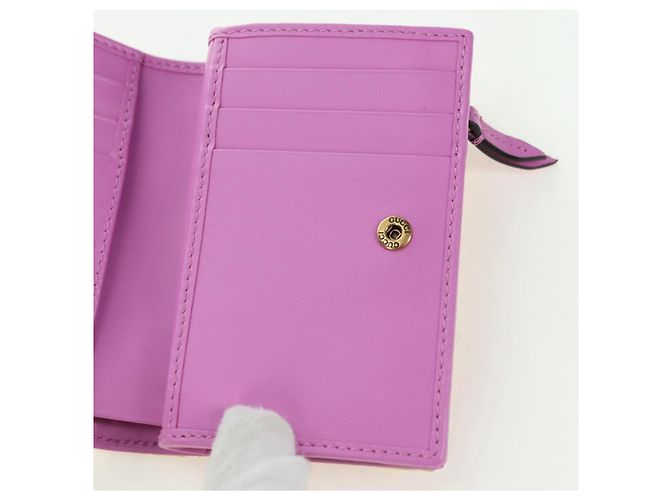 Billetera Bifold GG Canvas Gucci Rosa Dorado 783121 Auth BA12478M - vista 15