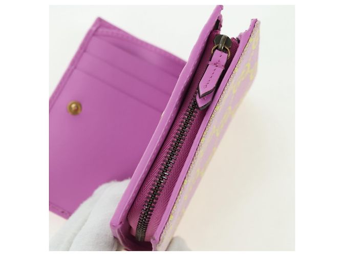 Billetera Bifold GG Canvas Gucci Rosa Dorado 783121 Auth BA12478M - vista 17