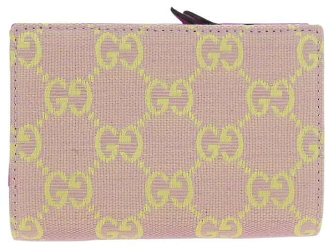 Billetera Bifold GG Canvas Gucci Rosa Dorado 783121 Auth BA12478M - vista 3