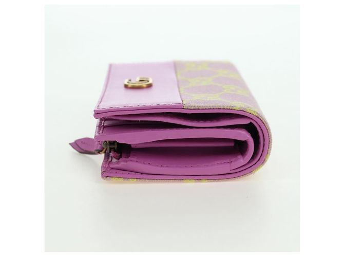Billetera Bifold GG Canvas Gucci Rosa Dorado 783121 Auth BA12478M - vista 4