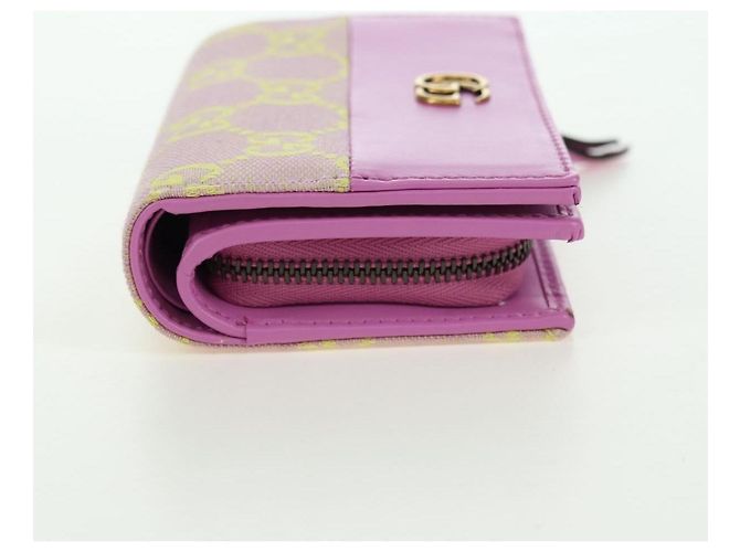 Billetera Bifold GG Canvas Gucci Rosa Dorado 783121 Auth BA12478M - vista 5