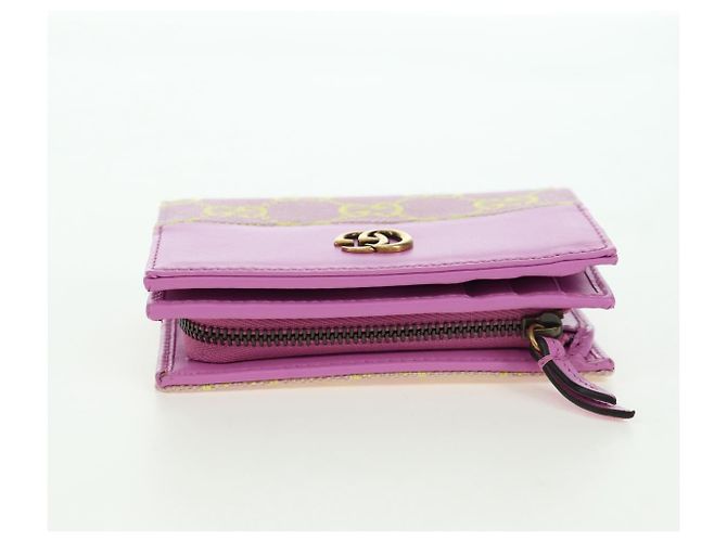 Billetera Bifold GG Canvas Gucci Rosa Dorado 783121 Auth BA12478M - vista 6