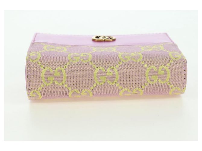 Billetera Bifold GG Canvas Gucci Rosa Dorado 783121 Auth BA12478M - vista 7