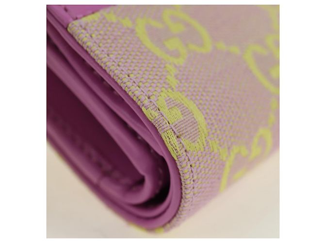 Billetera Bifold GG Canvas Gucci Rosa Dorado 783121 Auth BA12478M - vista 8