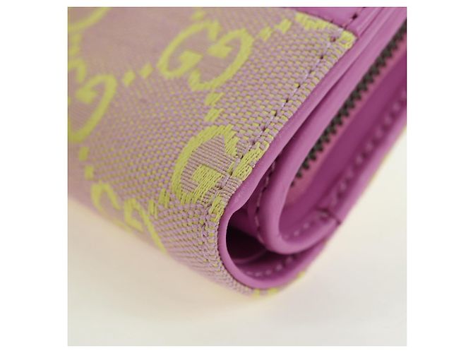 Billetera Bifold GG Canvas Gucci Rosa Dorado 783121 Auth BA12478M - vista 9