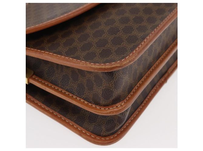 Céline CELINE Macadam Canvas Schultertasche aus PVC-Leder Braun Gold Auth 177673A Golden - Ansicht 10