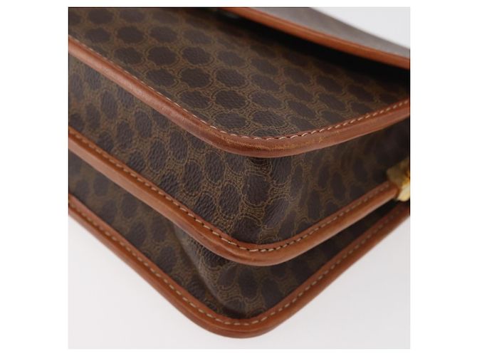 Céline CELINE Macadam Canvas Schultertasche aus PVC-Leder Braun Gold Auth 177673A Golden - Ansicht 11