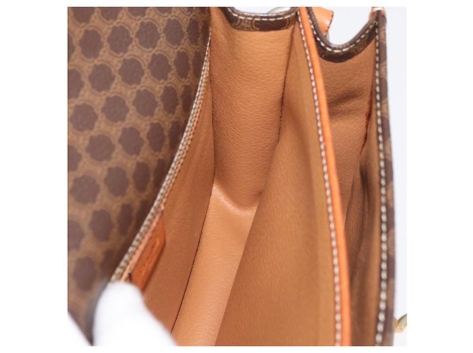 Céline CELINE Macadam Canvas Schultertasche aus PVC-Leder Braun Gold Auth 177673A Golden - Ansicht 18