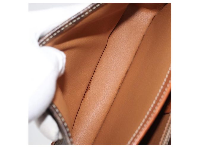 Céline CELINE Macadam Canvas Schultertasche aus PVC-Leder Braun Gold Auth 177673A Golden - Ansicht 20