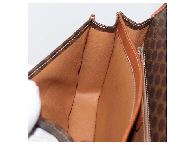 Céline CELINE Macadam Canvas Schultertasche aus PVC-Leder Braun Gold Auth 177673A Golden - Ansicht 21
