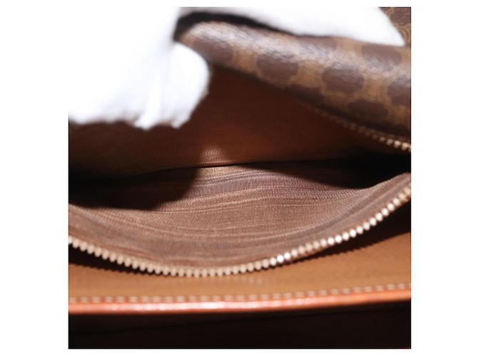 Céline CELINE Macadam Canvas Schultertasche aus PVC-Leder Braun Gold Auth 177673A Golden - Ansicht 24
