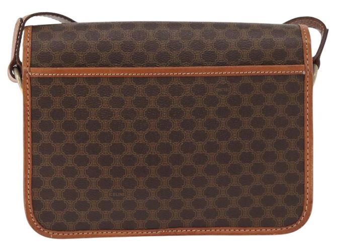 Céline CELINE Macadam Canvas Schultertasche aus PVC-Leder Braun Gold Auth 177673A Golden - Ansicht 3
